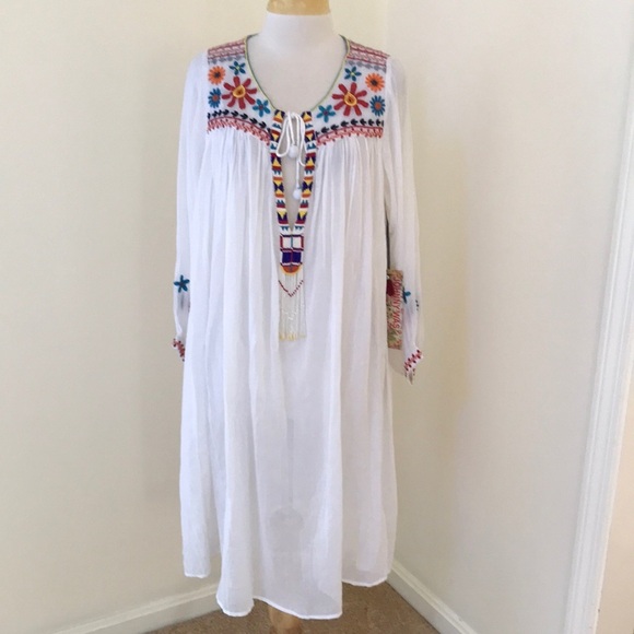 NWT! JOHNNY WAS was OS beaded aster tunic - Picture 1 of 10